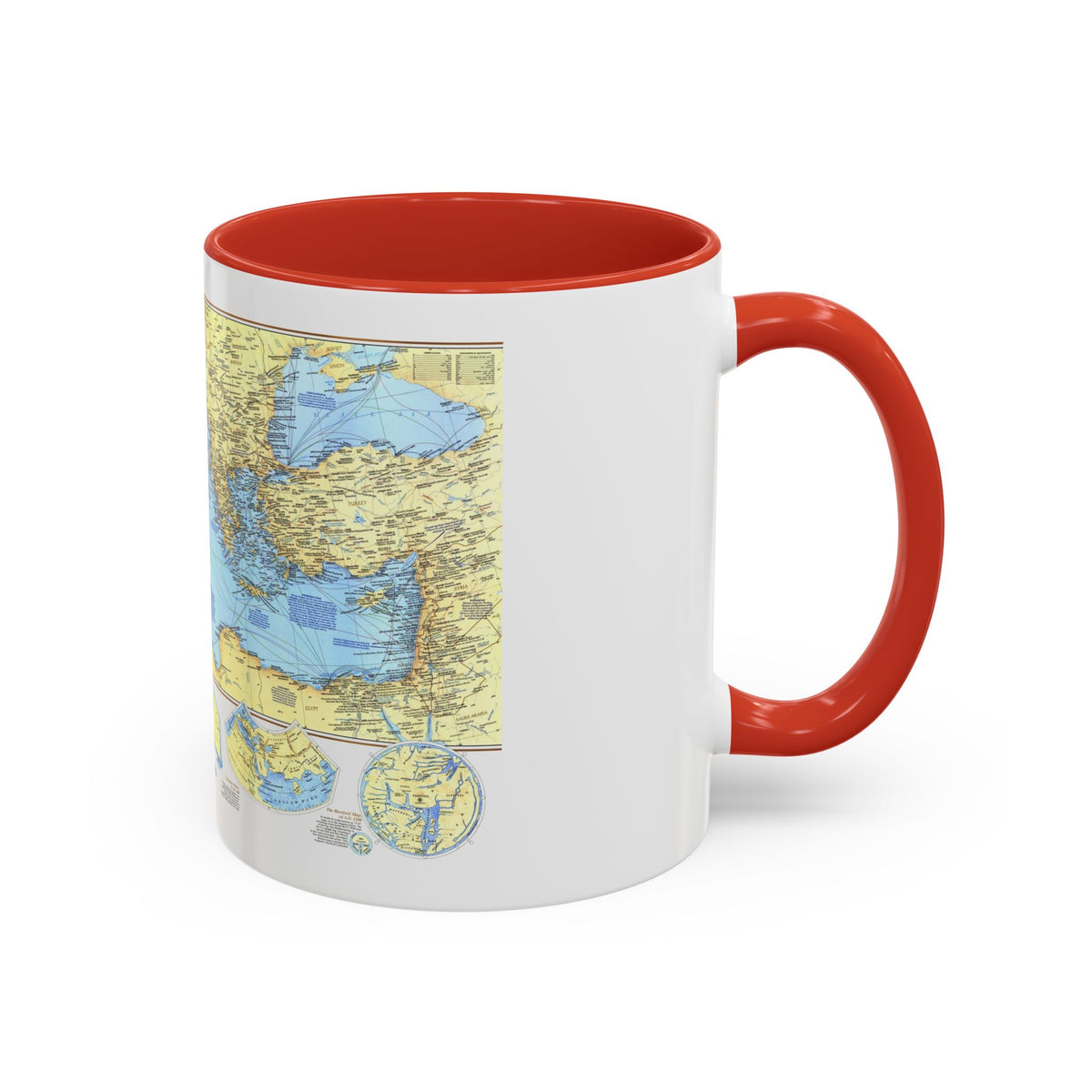 Mediterranean - Historic , 800 BC to AD 1500 (1982) (Map) Accent Coffee Mug