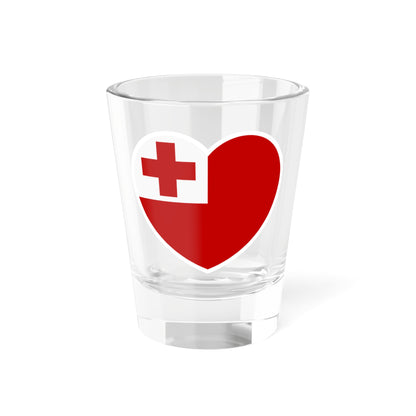 Tonga flag heart white (Tonga) Shot Glass 1.5oz
