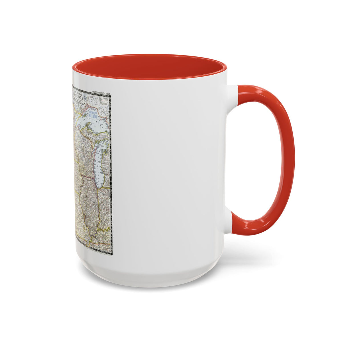 USA - North Central (1948) (Map) Accent Coffee Mug