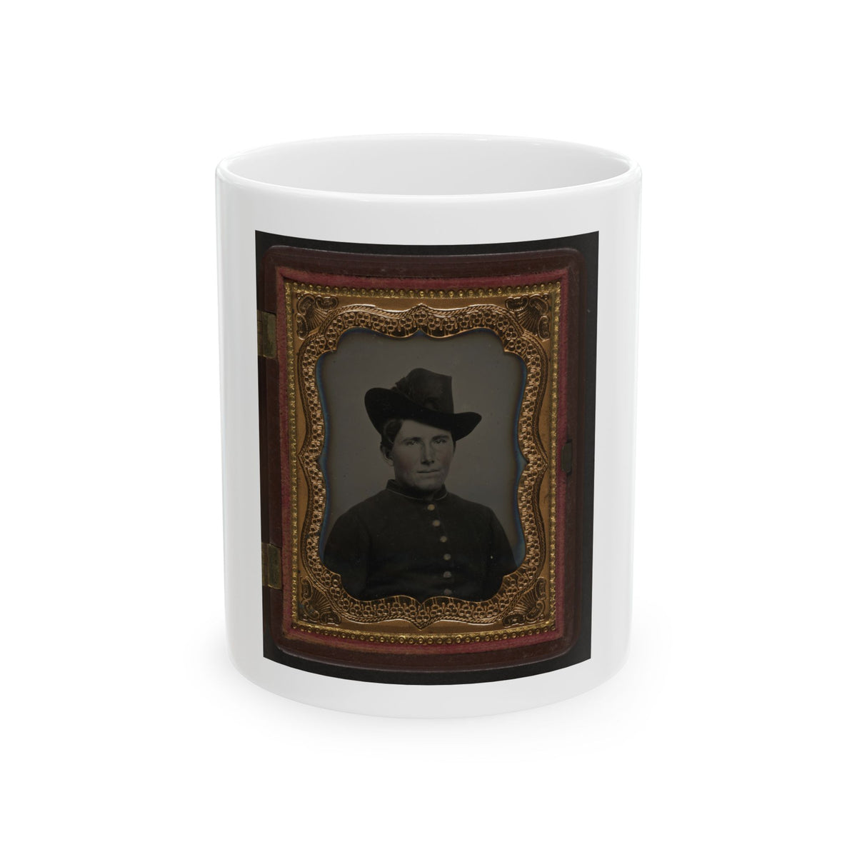 Unidentified Soldier In Union Uniform And Slouch Hat 002 (U.S. Civil War) White Coffee Mug