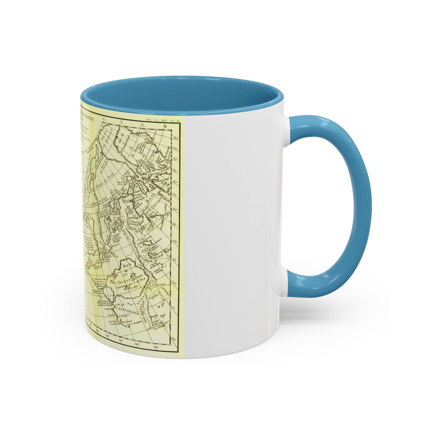 Asia - Carte Generale des Decouvertes (1892) (Map) Accent Coffee Mug