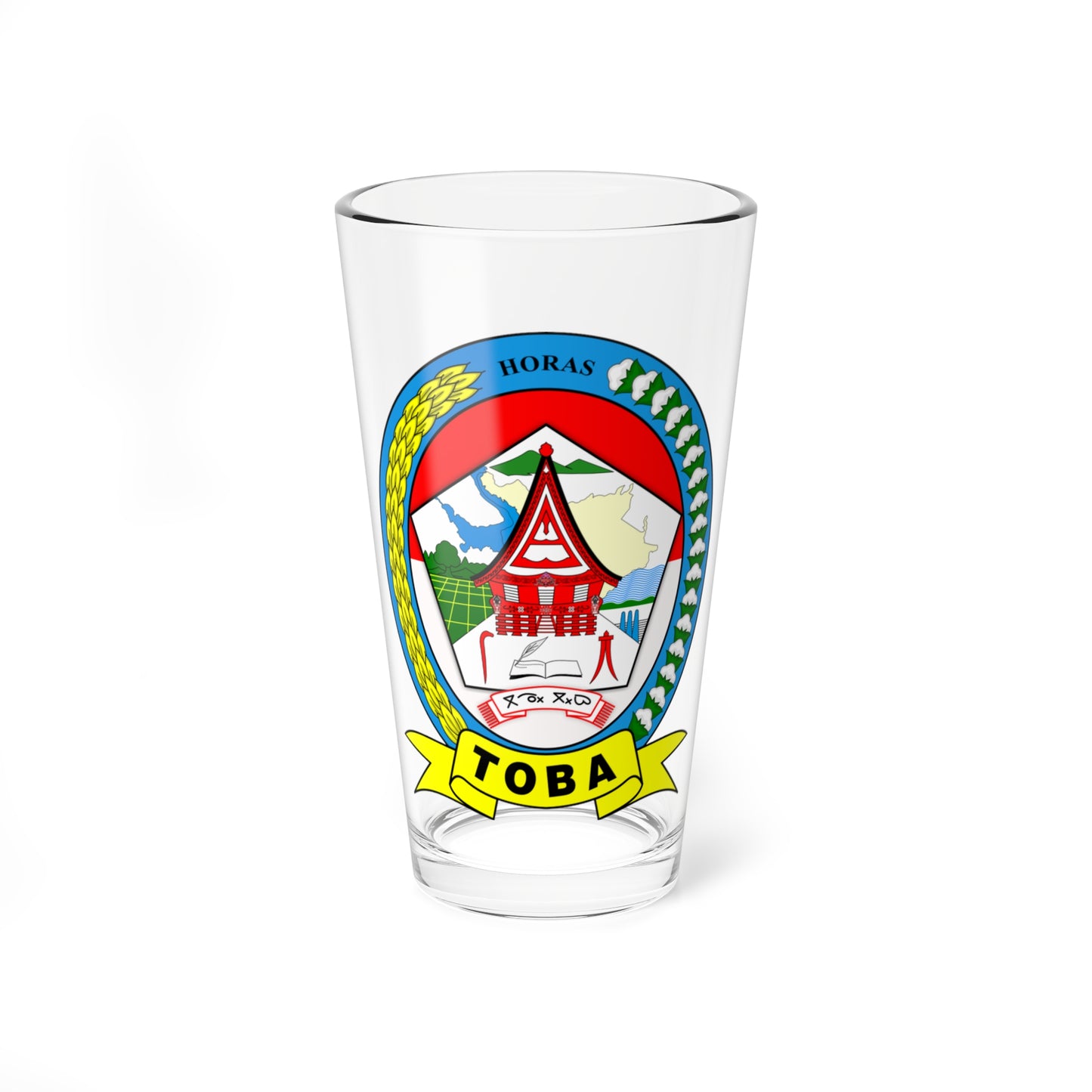 Seal of Toba Regency 2020 (Indonesia) (Coat of Arms) Pint Glass 16oz