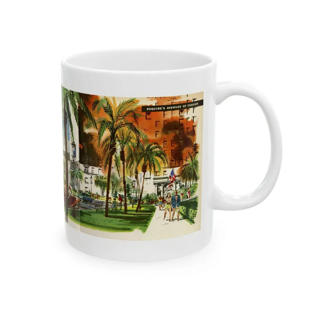 Esquire's Avenues of Fashion, 1953 - White Coffee Mug-Go Mug Yourself