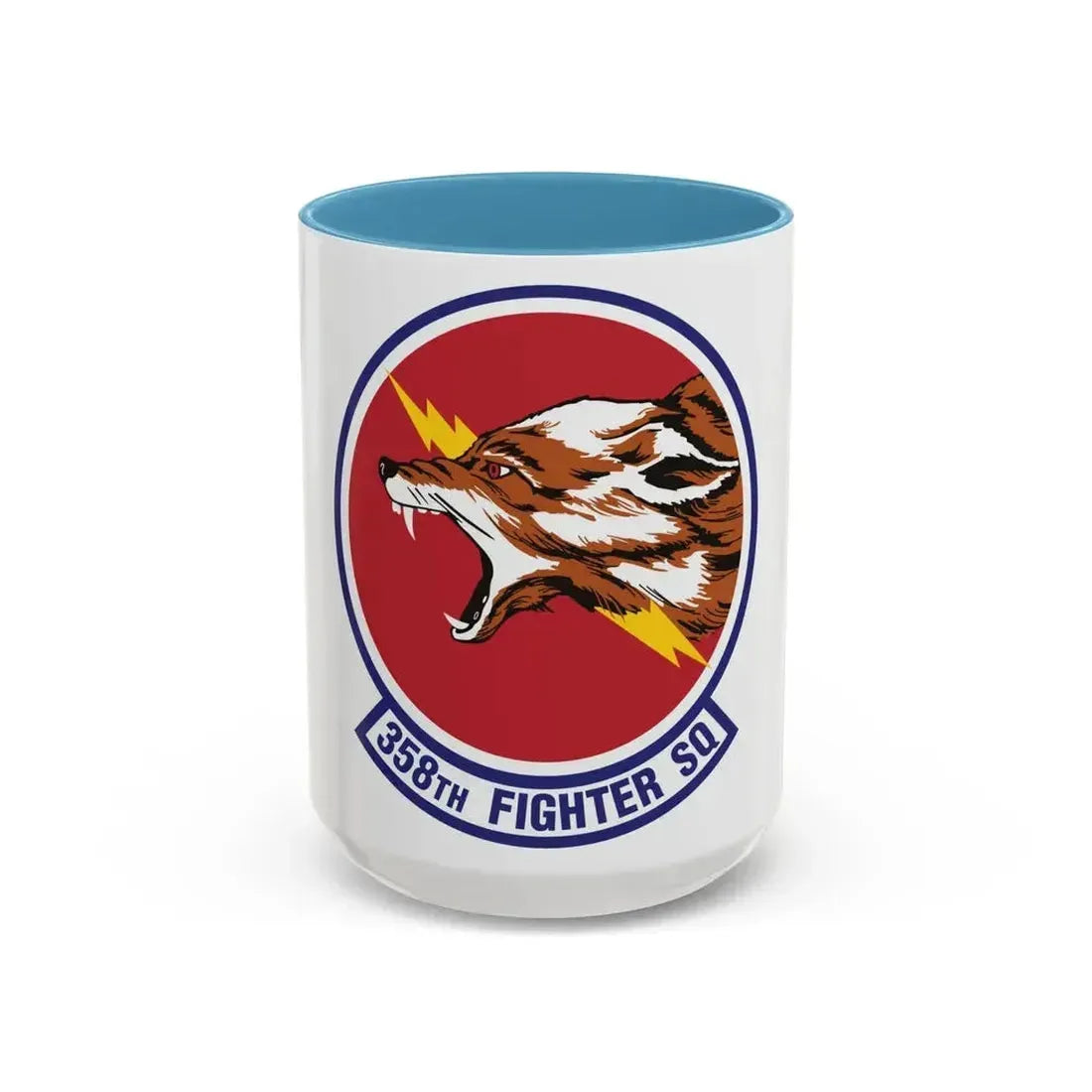 358th Fighter Squadron (U.S. Air Force) Accent Coffee Mug 15oz Light Blue - Go Mug Yourself