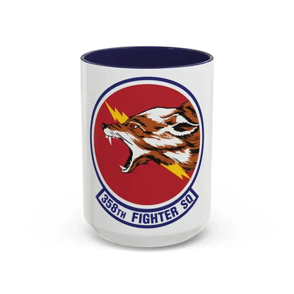 358th Fighter Squadron (U.S. Air Force) Accent Coffee Mug 15oz Navy - Go Mug Yourself