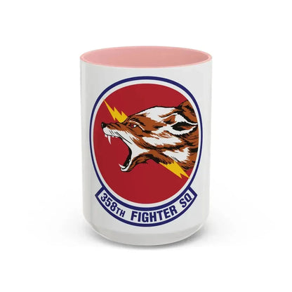 358th Fighter Squadron (U.S. Air Force) Accent Coffee Mug 15oz Pink - Go Mug Yourself