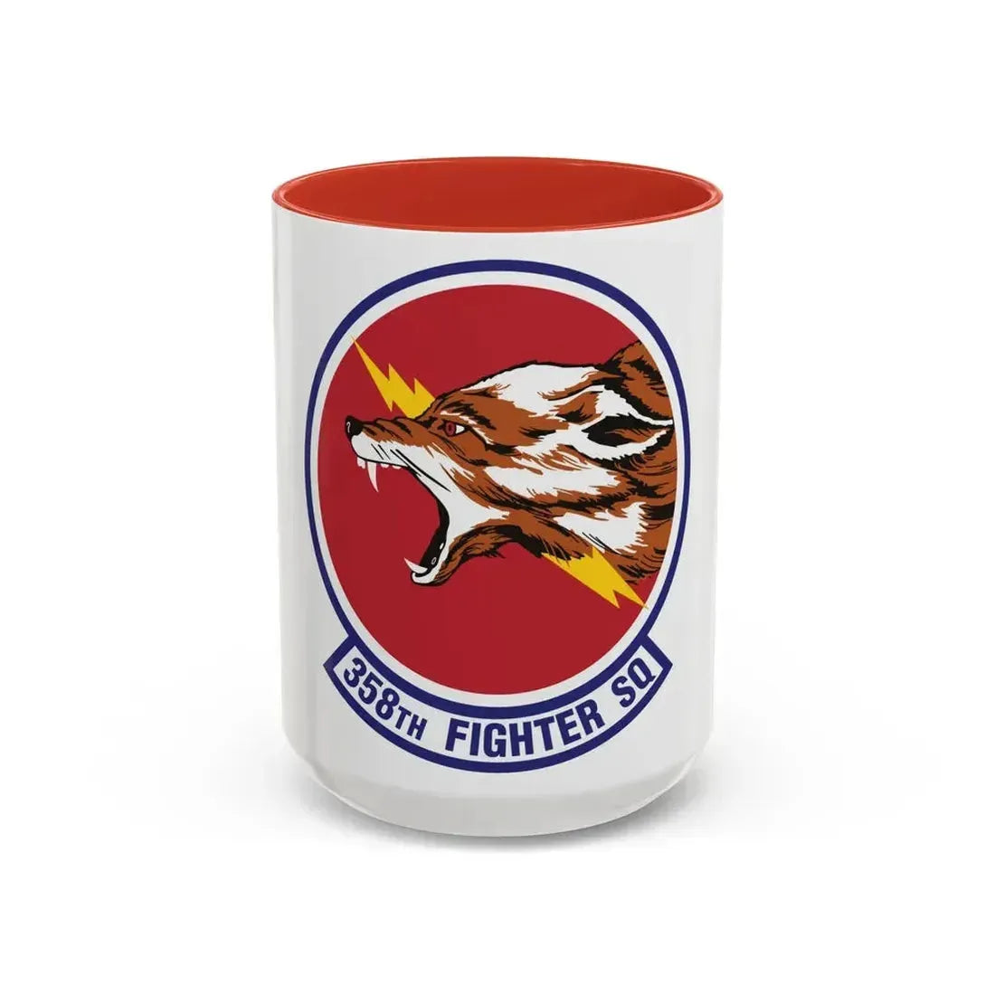 358th Fighter Squadron (U.S. Air Force) Accent Coffee Mug 15oz Red - Go Mug Yourself