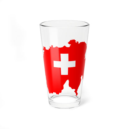 CARTE DRAPEAU SUISSE (Switzerland) Pint Glass 16oz