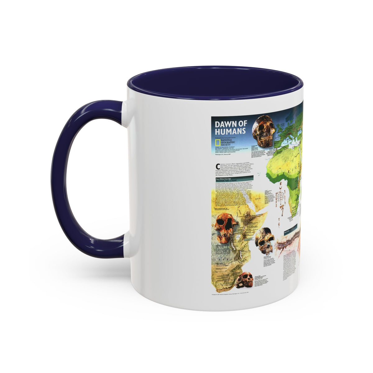 World Map - Dawn of Humans (1997) (Map) Accent Coffee Mug