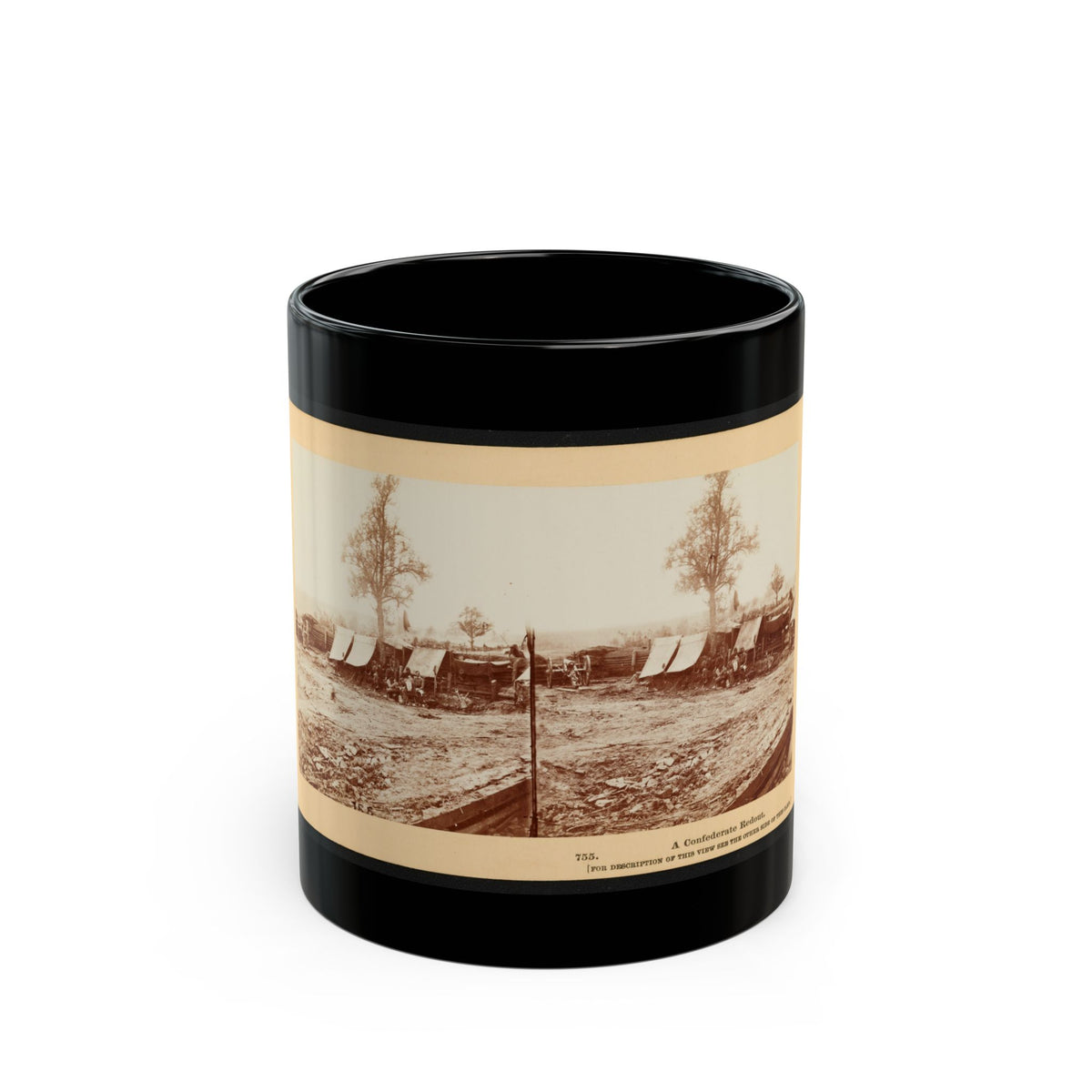 A Confederate Redoubt 001 (U.S. Civil War) Black Coffee Mug