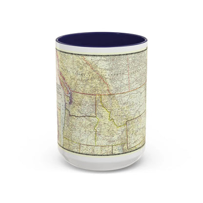 USA - Northwestern (1950) (Map) Accent Coffee Mug-15oz-Navy-Go Mug Yourself