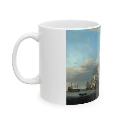 Willem van de Velde the Younger (1633-1707) The four captured English men-of-war - Swiftsure, Seven Oaks-0 - White Coffee Mug-Go Mug Yourself