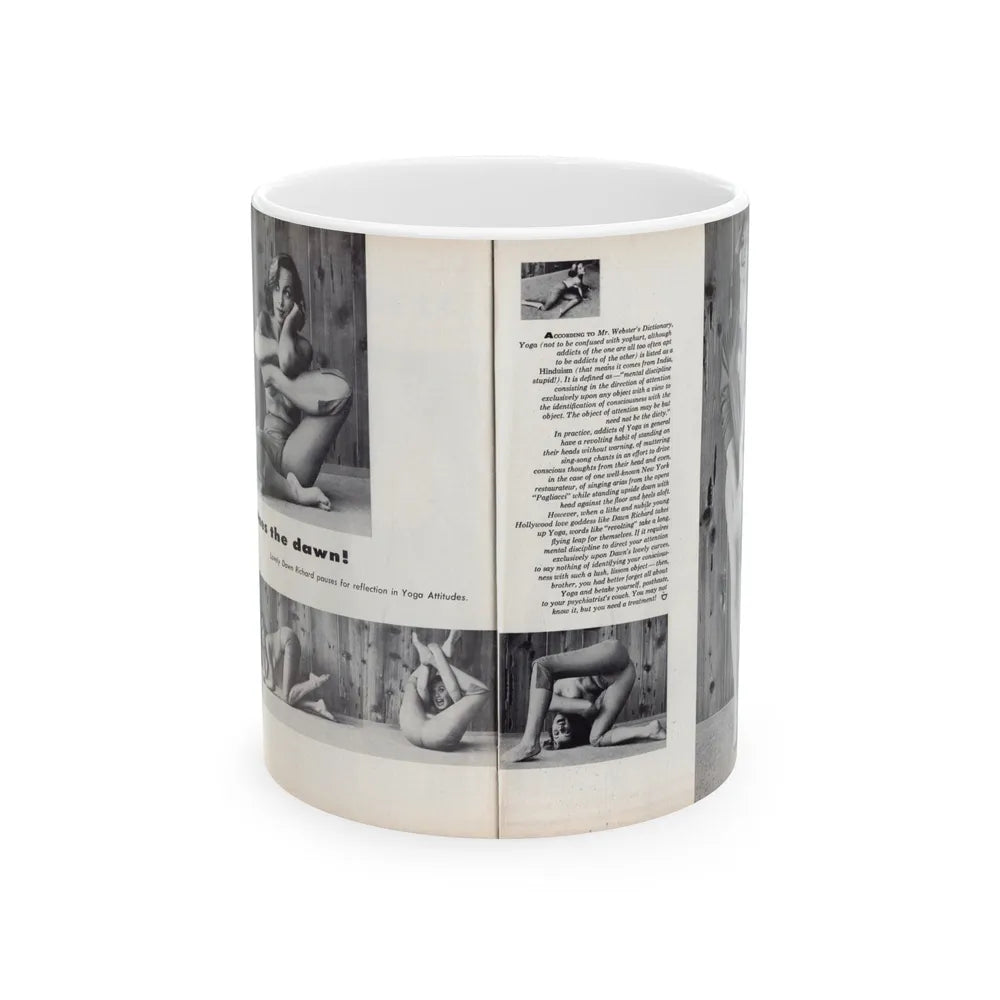 Dawn Richard #53 - [Pages 64 & 65] Including Pages 1 & 2 of 2 with, 4 B&W Photos, Article & Captions from Sir Knight Vol. 1 No. 5 Mag. '58 (Vintage Female Icon) White Coffee Mug-11oz-Go Mug Yourself