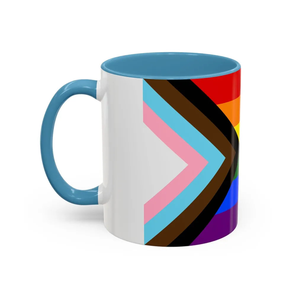 LGBTQ+ rainbow flag Quasar Progress Pride Flag - Accent Coffee Mug-Go Mug Yourself