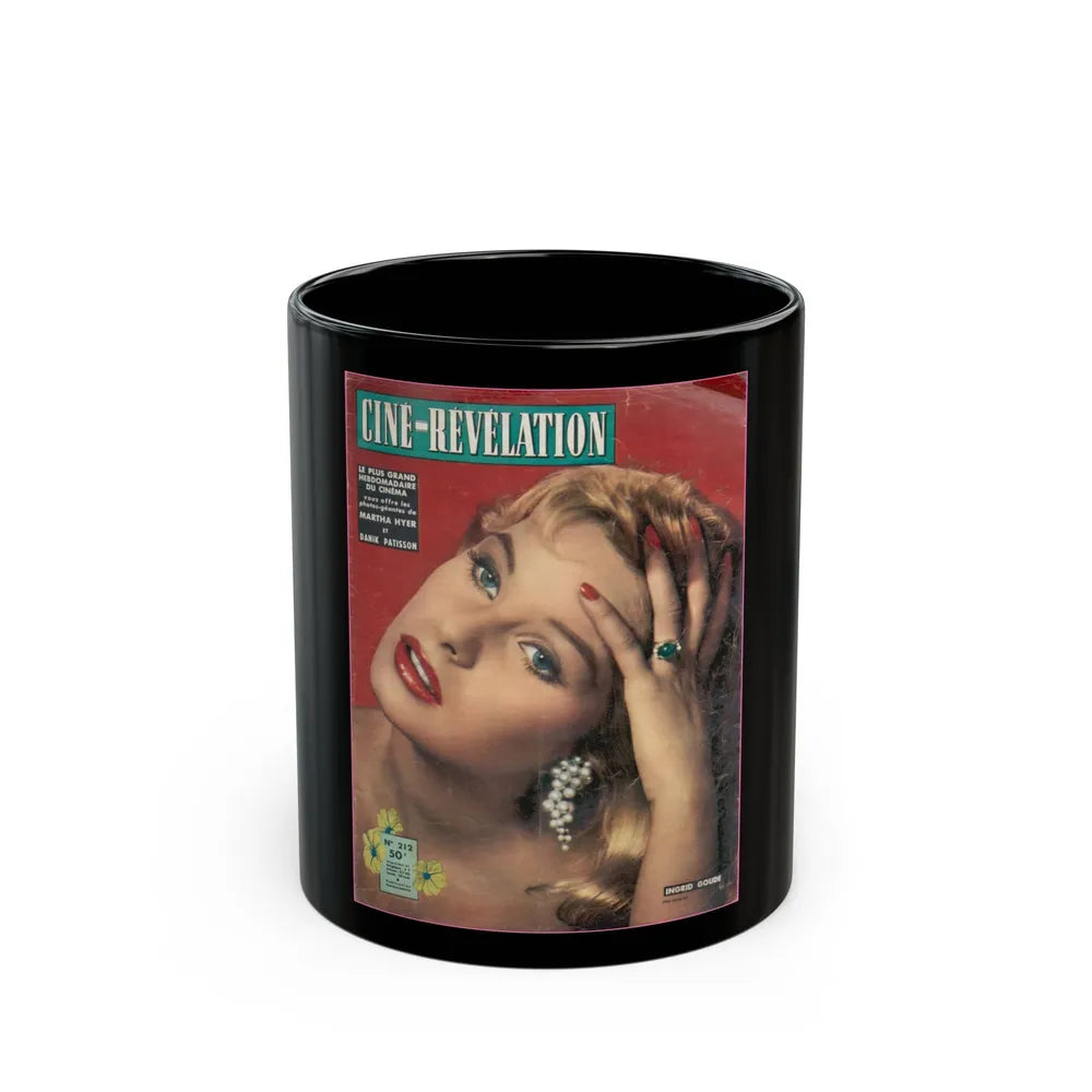 Ingrid Goude #05 - Mag. Cover (Vintage Female Icon) Black Coffee Mug-11oz-Go Mug Yourself