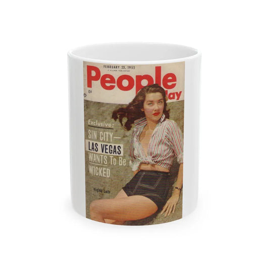 Virginia Leith #42 - People Today Pocket Mag. 2-23-55 Virginia on Cover in Color1 (Vintage Female Icon) White Coffee Mug-11oz-Go Mug Yourself