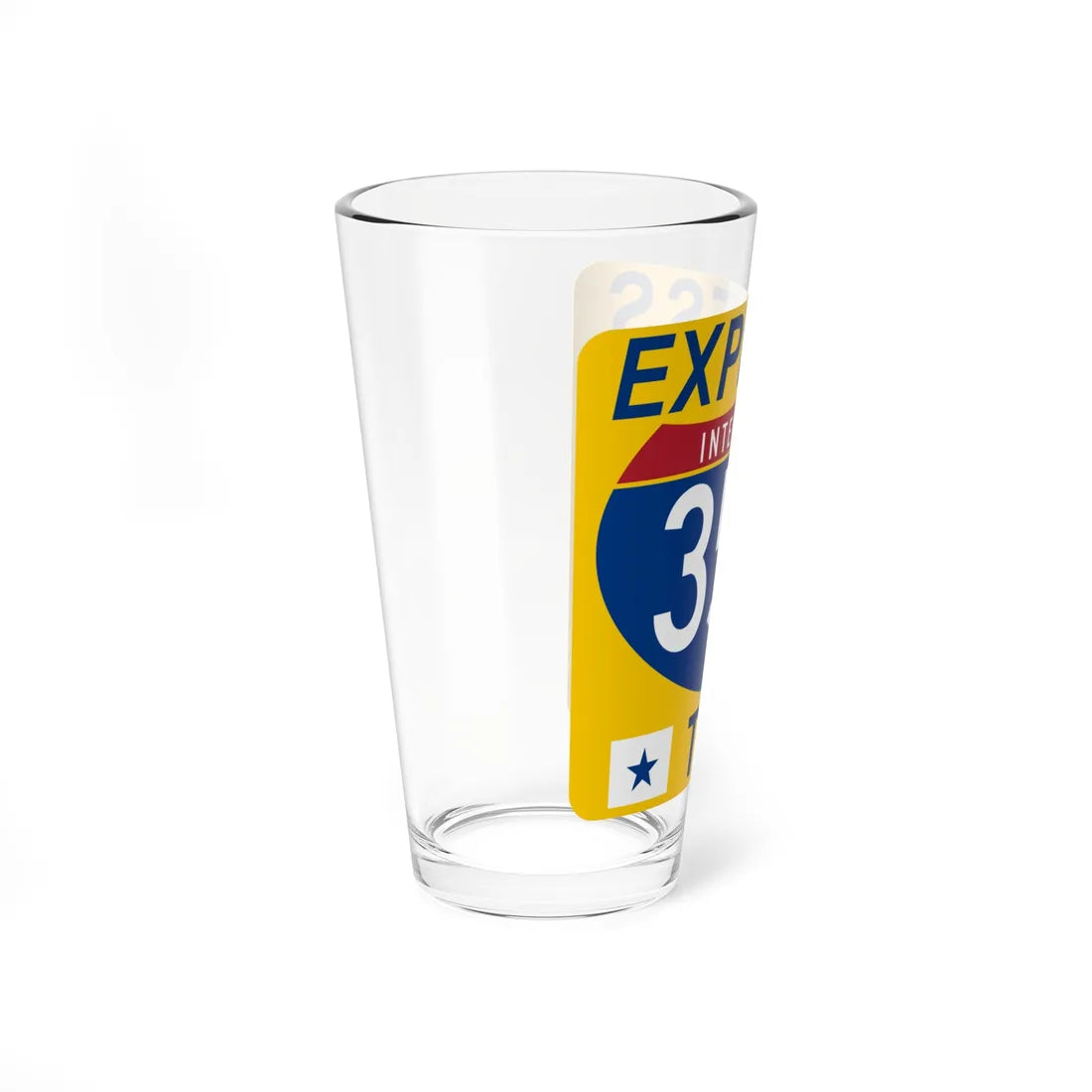 35E Express Lane free (Texas) (Road Sign) Pint Glass 16oz - Go Mug Yourself