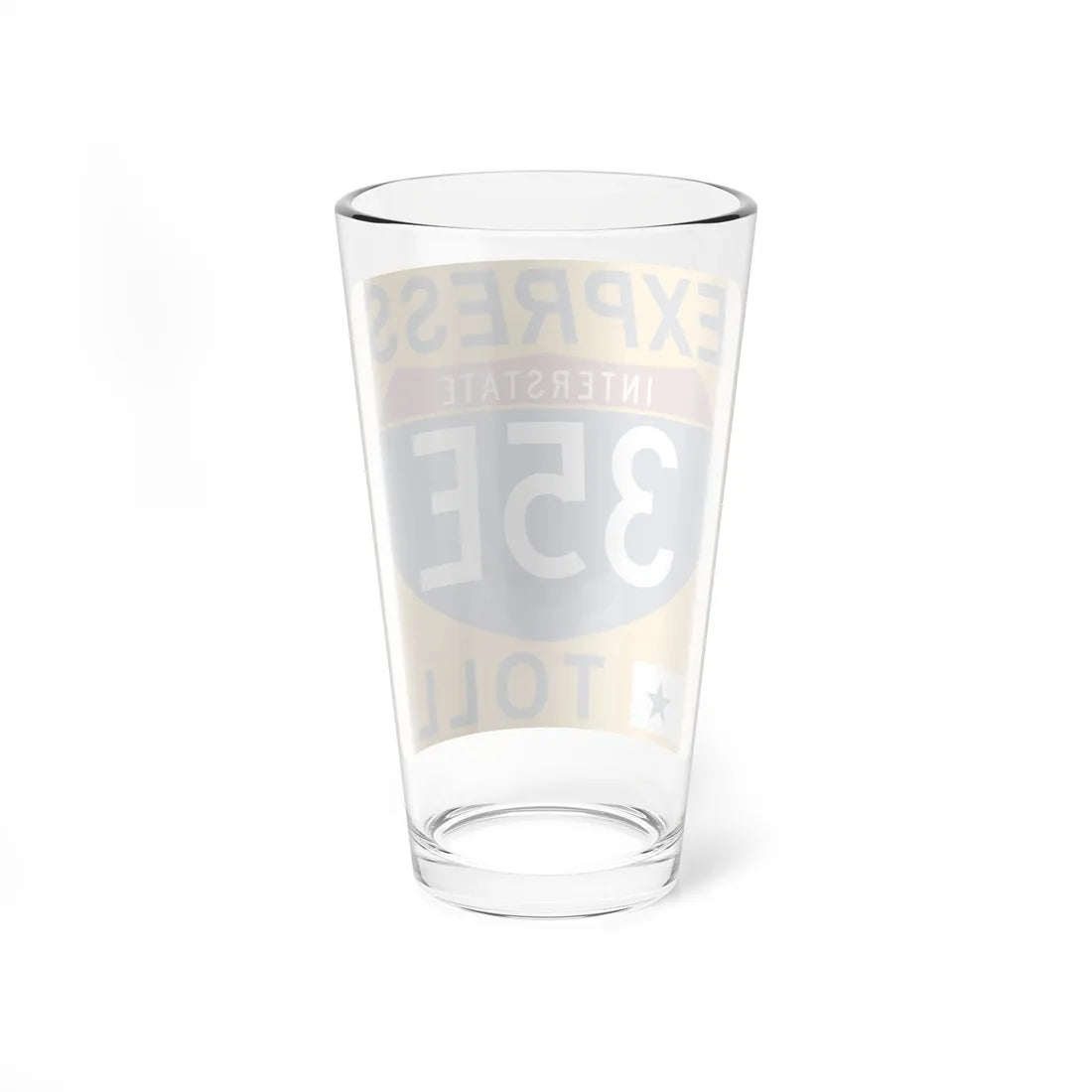 35E Express Lane free (Texas) (Road Sign) Pint Glass 16oz - Go Mug Yourself