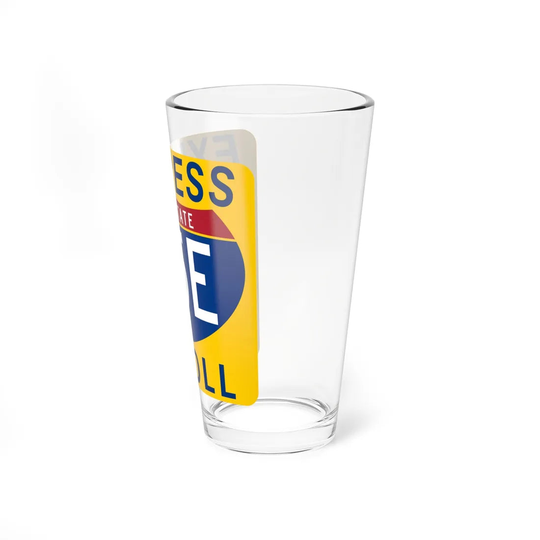 35E Express Lane free (Texas) (Road Sign) Pint Glass 16oz - Go Mug Yourself