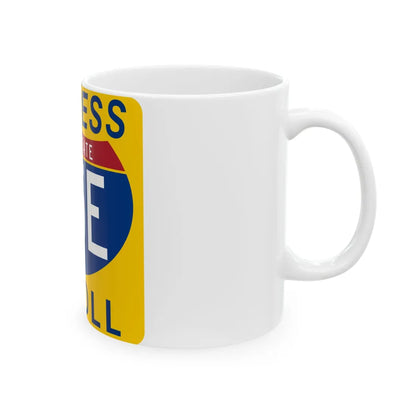 35E Express Lane free (Texas) (Road Sign) White Coffee Mug - Go Mug Yourself