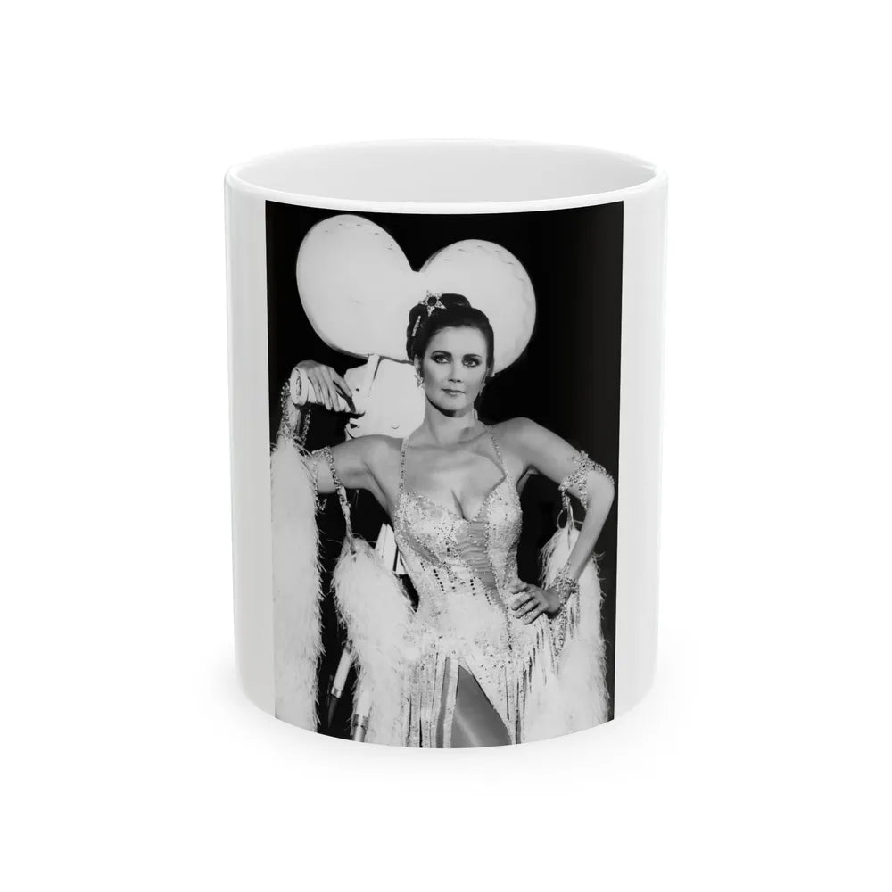 Lynda Carter #285 (Vintage Female Icon) White Coffee Mug-11oz-Go Mug Yourself