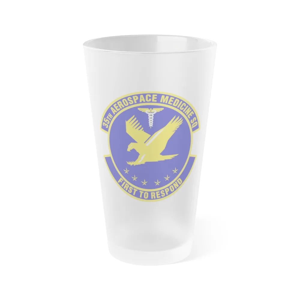 35th Aerospace Medicine Squadron (U.S. Air Force) Frosted Pint Glass 16oz-16oz-Frosted-Go Mug Yourself