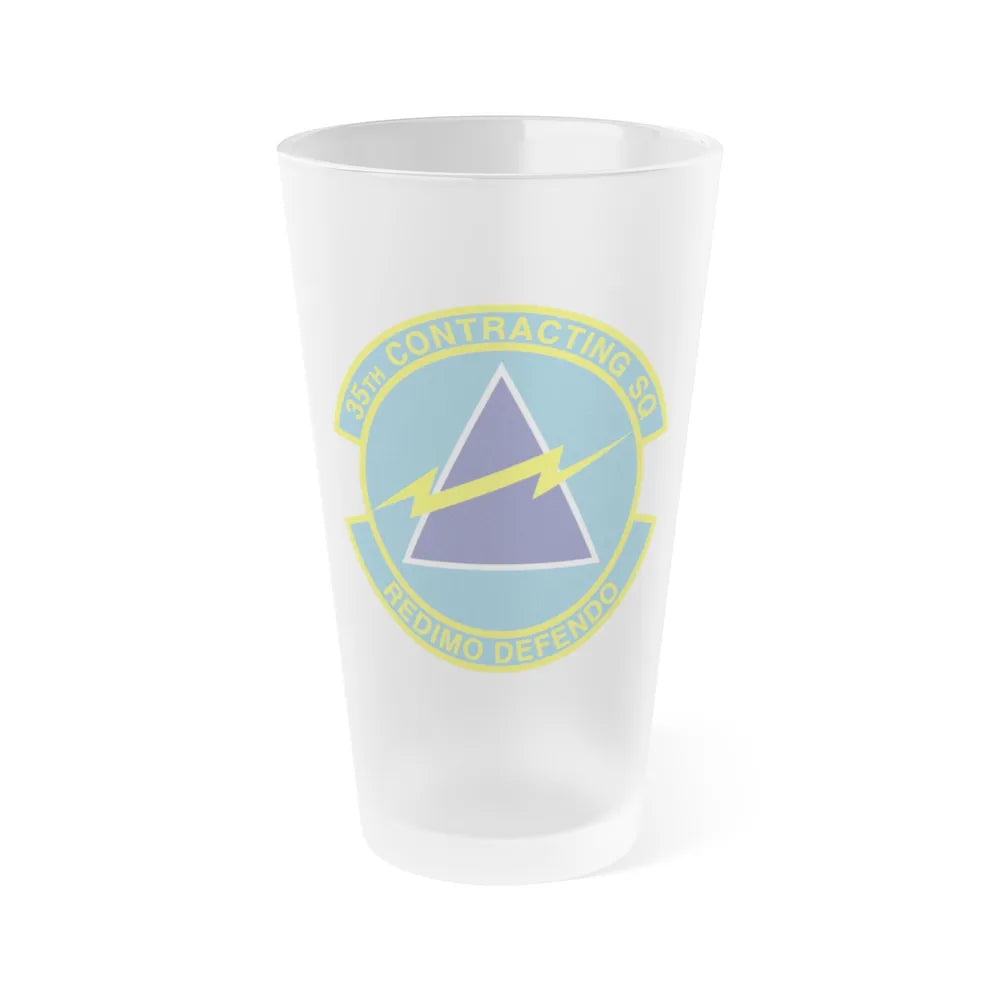 35th Contracting Squadron (U.S. Air Force) Frosted Pint Glass 16oz-Go Mug Yourself