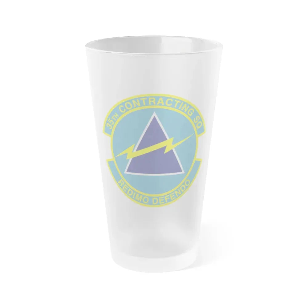 35th Contracting Squadron (U.S. Air Force) Frosted Pint Glass 16oz Default Title - Go Mug Yourself