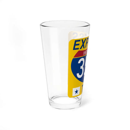 35W Express Lane free (Texas) (Road Sign) Pint Glass 16oz - Go Mug Yourself
