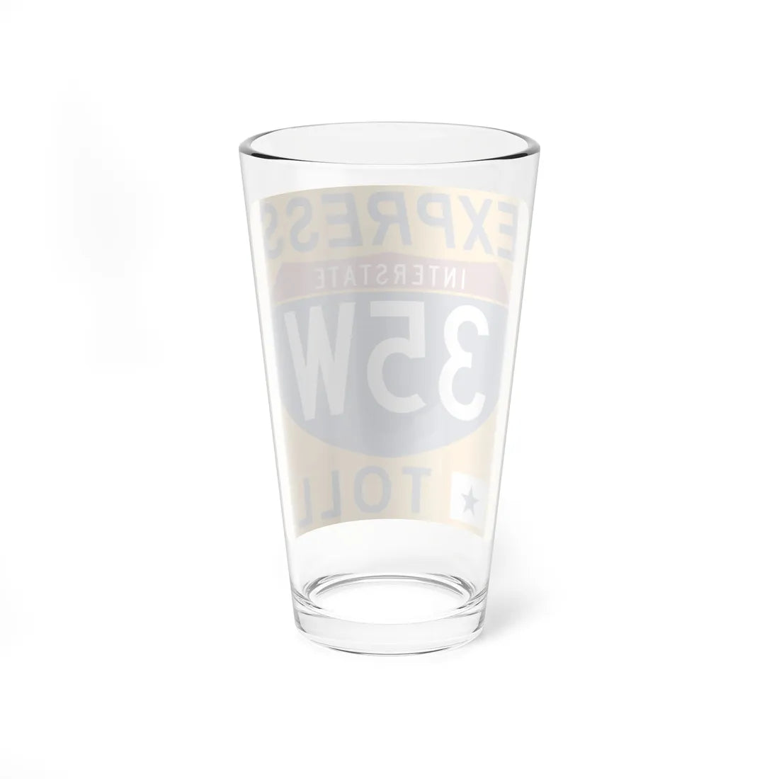 35W Express Lane free (Texas) (Road Sign) Pint Glass 16oz - Go Mug Yourself