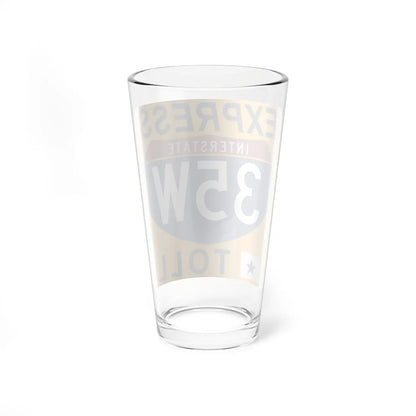 35W Express Lane free (Texas) (Road Sign) Pint Glass 16oz - Go Mug Yourself