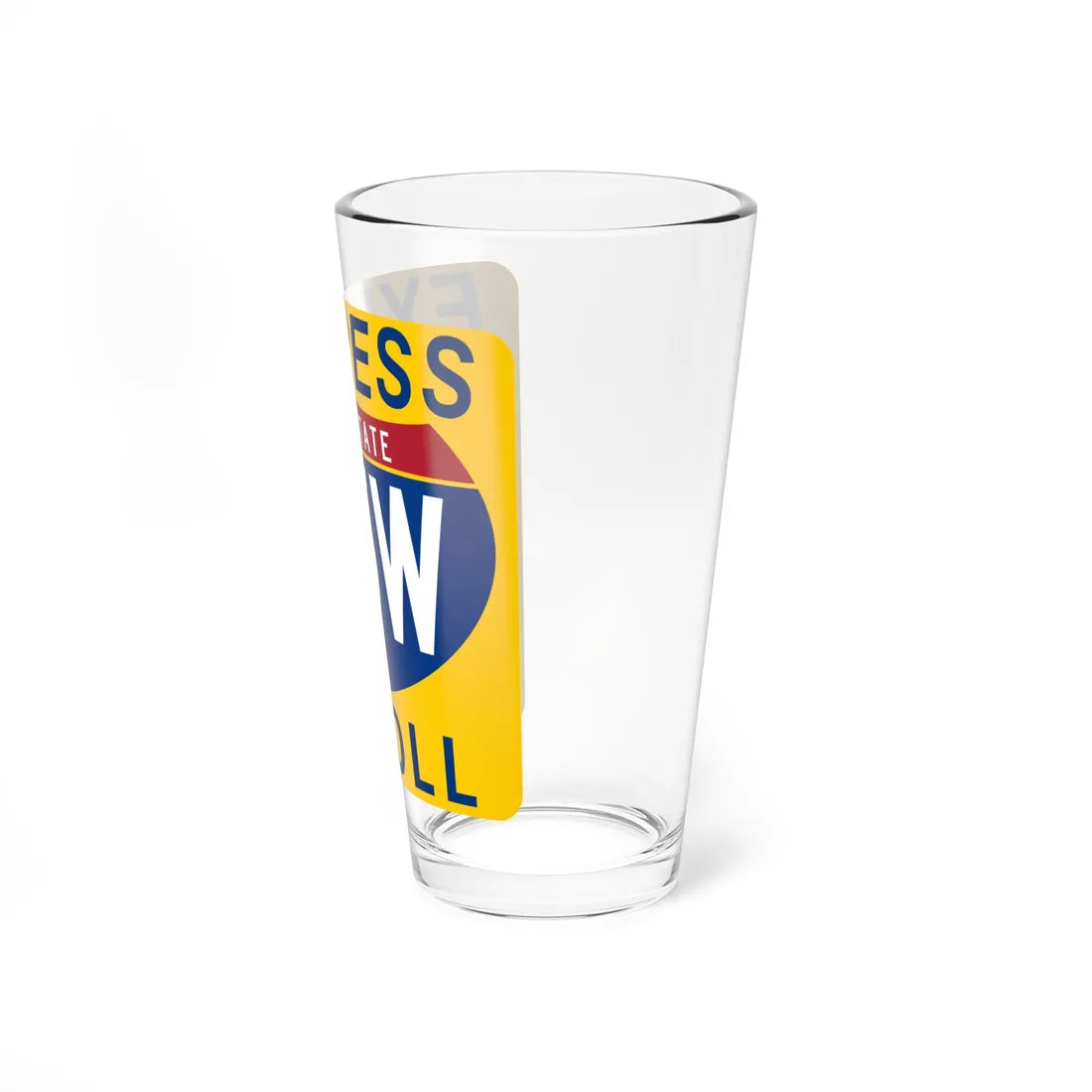 35W Express Lane free (Texas) (Road Sign) Pint Glass 16oz - Go Mug Yourself