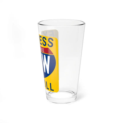 35W Express Lane free (Texas) (Road Sign) Pint Glass 16oz - Go Mug Yourself
