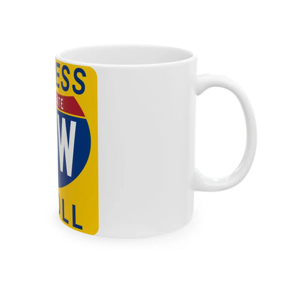 35W Express Lane free (Texas) (Road Sign) White Coffee Mug - Go Mug Yourself