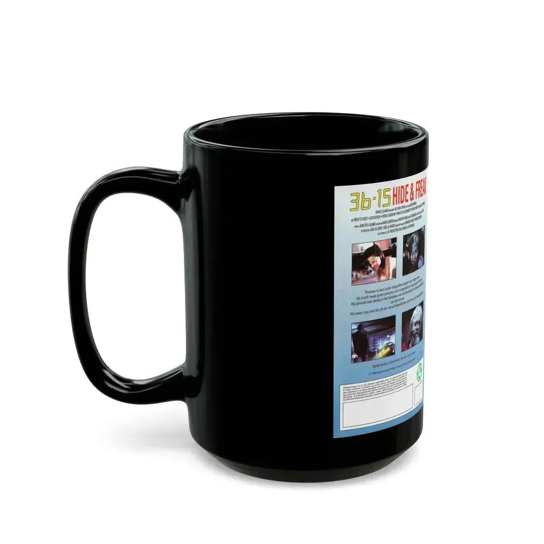 36 15 HIDE AND FREAK (VHS COVER) - Black Coffee Mug - Go Mug Yourself