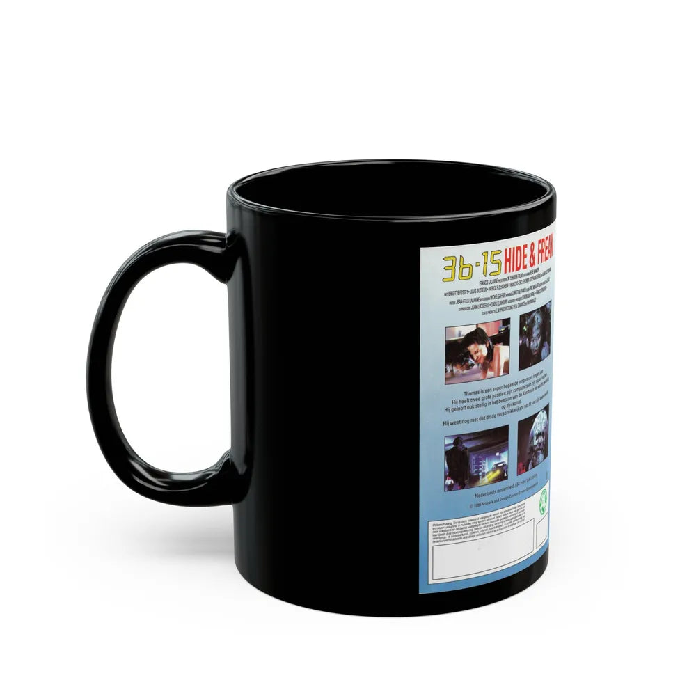 36 15 HIDE AND FREAK (VHS COVER) - Black Coffee Mug-Go Mug Yourself