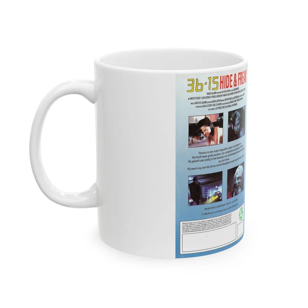 36 15 HIDE AND FREAK (VHS COVER) - White Coffee Mug-Go Mug Yourself