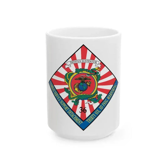 36 Combat Service (USMC) White Coffee Mug 15oz - Go Mug Yourself