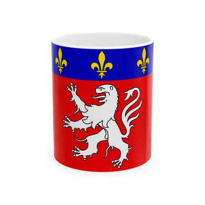 Flag of Grand Lyon France 2 - White Coffee Mug-11oz-Go Mug Yourself