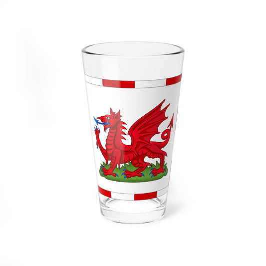 Flag of the Rouge Dragon Pursuivant of Arms (United Kingdom) Pint Glass 16oz