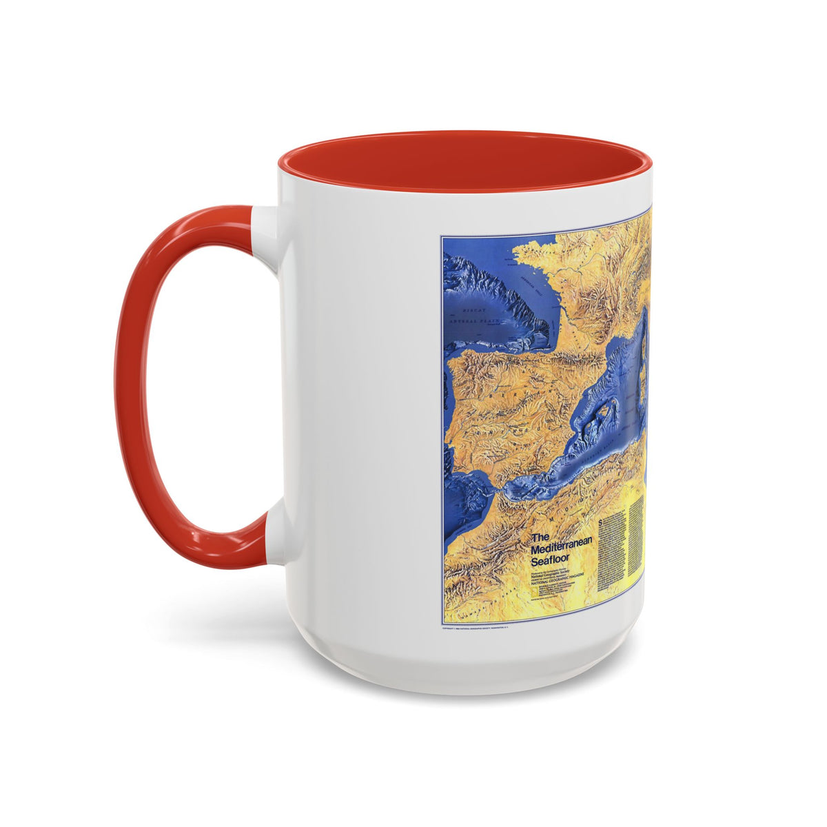 Mediterranean Seafloor (1982) (Map) Accent Coffee Mug