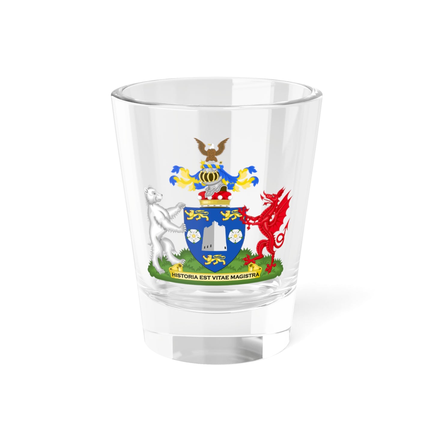 Hauge of Richmond Achievement (United Kingdom) (Coat of Arms) Shot Glass 1.5oz