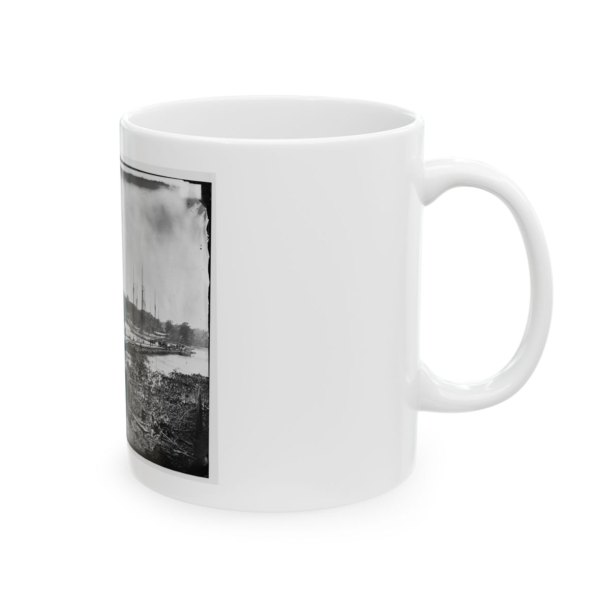 James River, Va. Pontoon Bridge (U.S. Civil War) White Coffee Mug