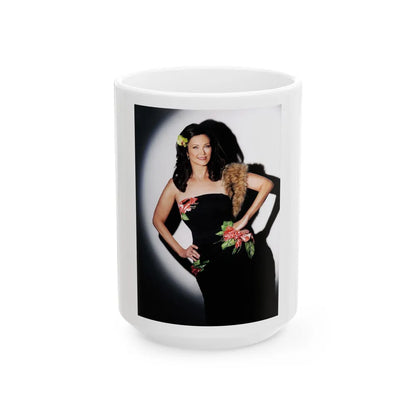 Lynda Carter #281 (Vintage Female Icon) White Coffee Mug-15oz-Go Mug Yourself