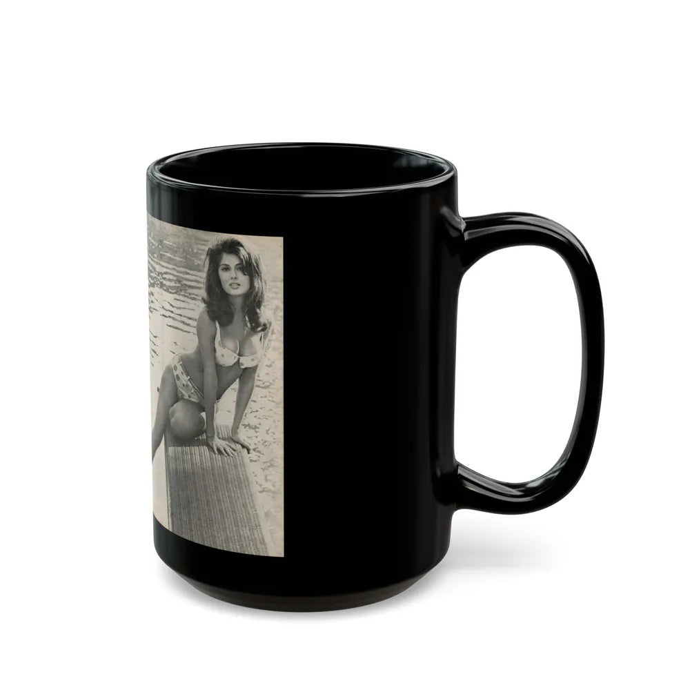 Pamela Tiffin #36 - 2 Mag. Pages (Vintage Female Icon) Black Coffee Mug-Go Mug Yourself