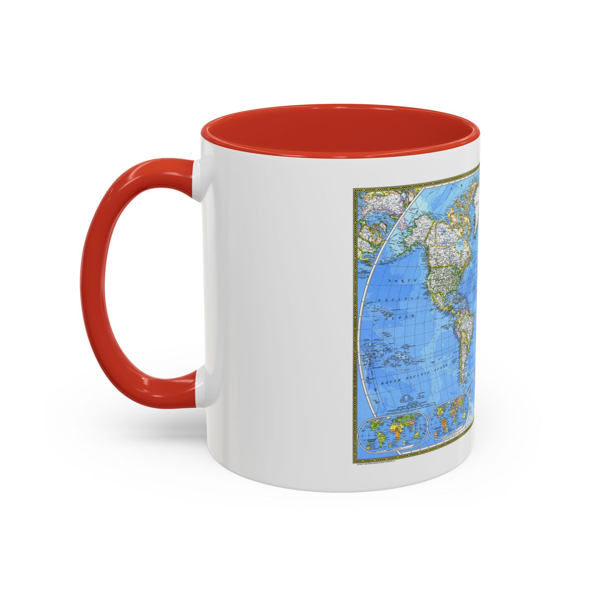 World Map (1981) (Map) Accent Coffee Mug