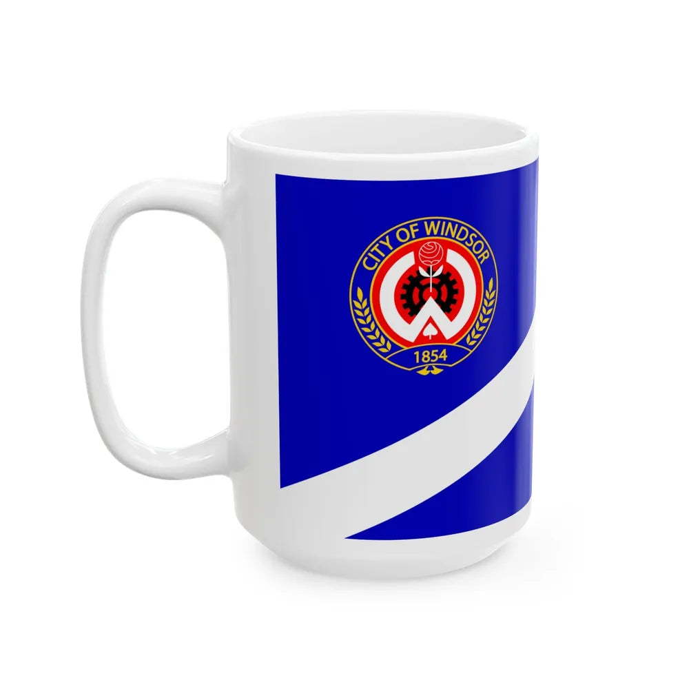 Flag of Windsor Ontario Canada - White Coffee Mug-Go Mug Yourself