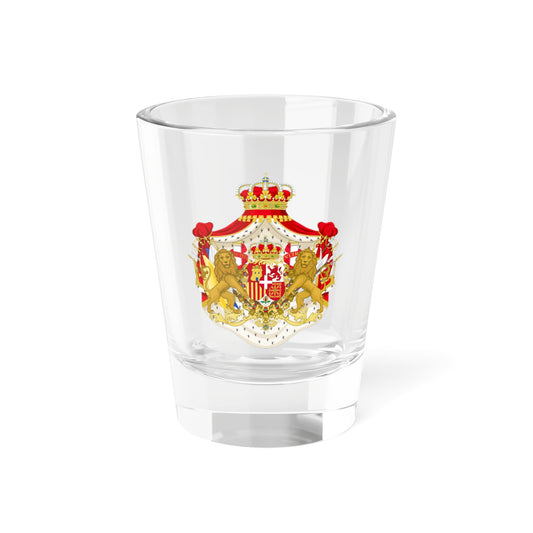 Full Ornamented Coat of Arms of Amadeo I of Spain (Spain) (Coat of Arms) Shot Glass 1.5oz