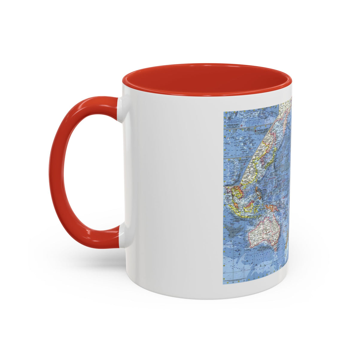 Pacific Ocean (1962) (Map) Accent Coffee Mug