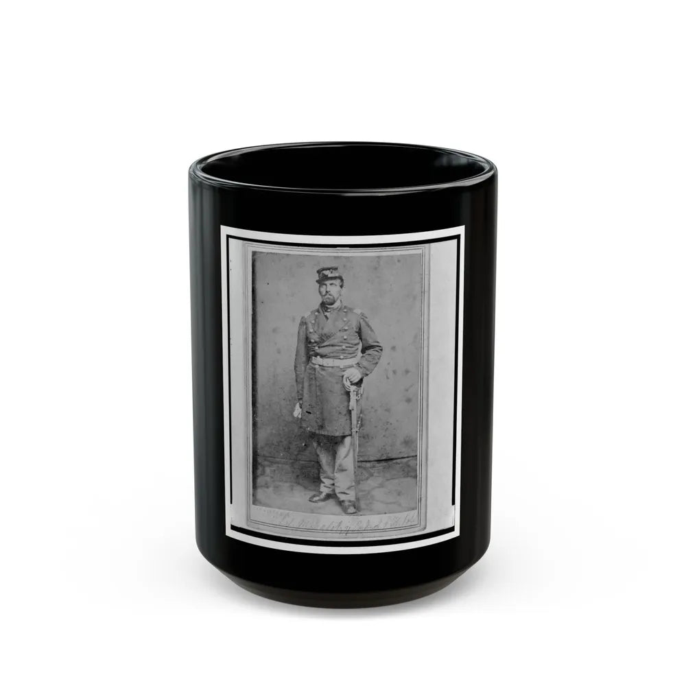 Colonel Geza Milahotzy, Union Officer In The 24th Illinois Infantry Regiment, Full-Length Portrait, Standing, Facing Front (U.S. Civil War) Black Coffee Mug-15oz-Go Mug Yourself